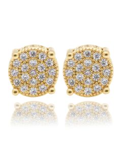 Copper Alloy Micro Inlaid 4A Zircon Steel Pin Hip Hop Earrings