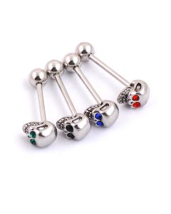 New skull with diamond tongue nail