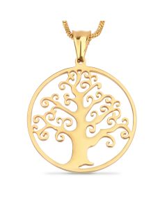 Fashion Titanium Steel Rose Gold Sun Tree Pendant