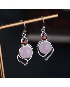 Hibiscus Stone  Crystal Earrings Drop Pear-shaped Earrings