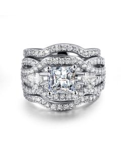 Fashion platinum-plated three-layer ring