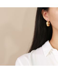 Stainless Steel 18K Gold Hollow Earrings
