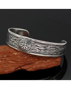 Cross-border Nordic Myth Viking Stainless Steel Vintage Rune Open Solid Bracelet