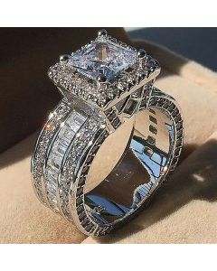Silver Fashion Women's Ring Engagement  Ring Jewelry