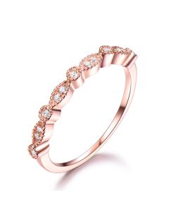 925 Sterling Silver Simple Silver Diamond Fashion Ring