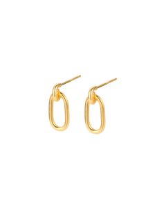 Korean Style Oval Ear Hoop Earrings In Sterling Silver