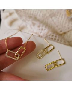 Asymmetrical Diamond Pearl Paperclip Shell Beads
