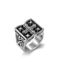Stainless Steel Vintage Cross Ring