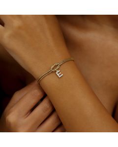 Copper Inlaid Zircon Letters Fashion Bracelet