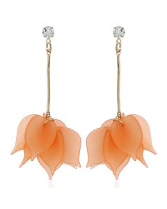 Frosted Multi-layer Petal Tassel Earrings