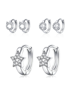 Simple Temperament Platinum-Plated Earrings 