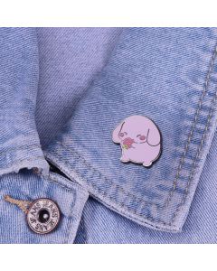 Cute Strawberry Dog Brooch, Metal Enamel Badge, Lapel Pin