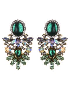 Alloy Stud With Bohemian Style Cracked Gemstone Earrings