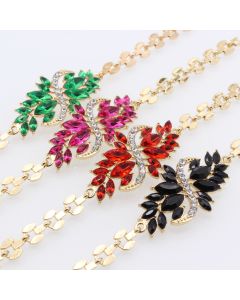 Popular Diamond-Studded S-shaped Resin Flower Bracelet