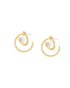  Net Red New Retro Design Pearl Earrings