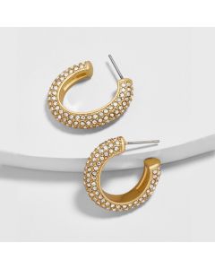 Fashionable C-shaped Earrings Alloy Colorful Diamond Earrings Earrings Female Models
