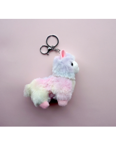 Cartoon Alpaca Keychain Plush Color Grass Mud Horse Pendant Car Decoration Animal Doll Keyring