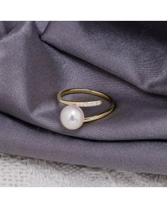 Simple And Luxury S925 Silver Pearl Ring