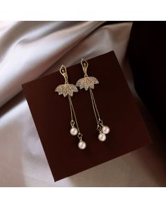 Net Red Temperament Long Pearl Earrings