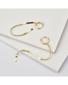 Fashion Sterling Silver Long Snake Earrings