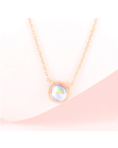 Trendy solitaire moonstone necklace
