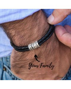 Personalized Beads Absorbent Iron Stone Multi Layered Hand Rope Name Inscription DIY