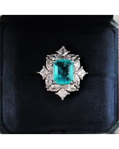 Zircon ring color treasure retro imitation ring live mouth