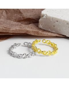 Ins Cold Wind Jewelry S925 Sterling Silver Irregular Chain Ring