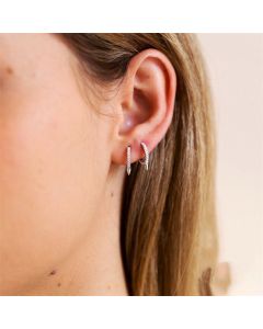 Sterling Silver Stud Earrings Geometric Diamond Hipster