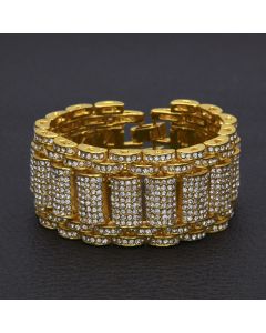 European And American Hip-hop Men's Exaggerated Diamond-studded Tank Bracelet