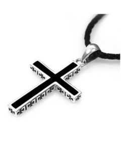 Domineering cross silver necklace