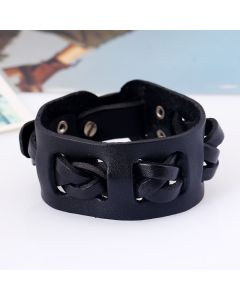 European And American Punk Vintage Men's Wide Leather Cattle Leather Bracelet