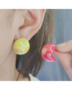 Summer Fashion Magic Color Bean-shaped Stud Earrings