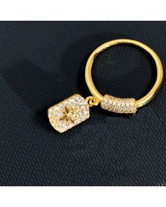 New M-shaped Square Brand Full Diamond Ring