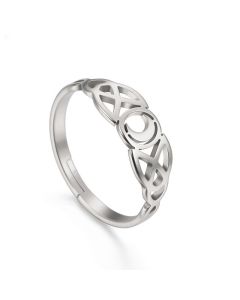 Stainless Steel Index Finger Ring Female Hipster Ins Retro Moon-shaped  Ring Gift Jewelry