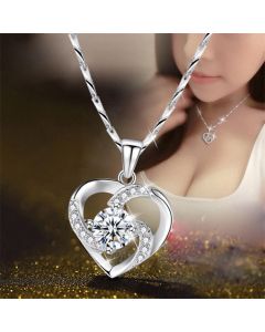 Trendy Gorgeous 3 Colors 925 Silver Necklace Pendant for Women Cubic Zircon Jewelry