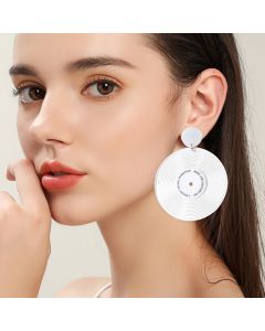 New Fashion Vinyl Night Club Style Record Round Studs