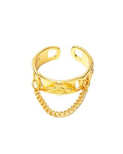 Fashion Trend Metal Saturn Ring Distressed Adjustable Index Finger