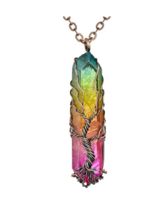 White Crystal Life Tree Necklace