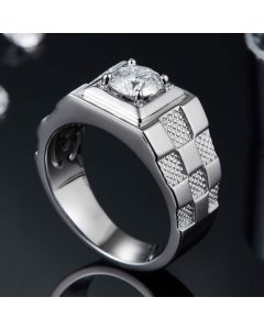 Fashion Moissanite Diamond Ring Simple Men