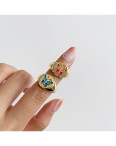Personality Epoxy Butterfly Ring Ladies Temperament Opening