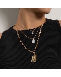 Multi-layer Love Diamond Pearl Alloy Pendant