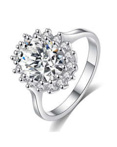 Hot plated white gold and zircon British Kate Princess ring Creative full diamond zircon ring