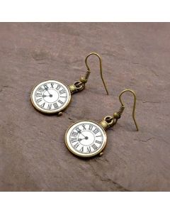 Retro Bronze Clock Fashion New Style Earrings