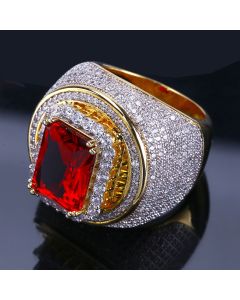 Men's Gold Plated Zircon Ring