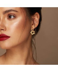 Niche Design Flower Titanium Steel Earrings