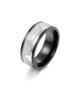 Christmas Gift Elk Titanium Steel Luminous Ring
