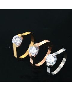 New Jewelry Mixed Batch Titanium Steel Big Round Diamond