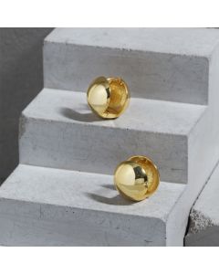 Simple Geometric Ball Glossy S925 Sterling Silver Ear Clip