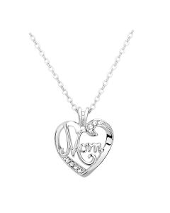 Letter Mom Korean Crystal Necklace Pendant Fashion Jewelry-Mother'S Day Gift